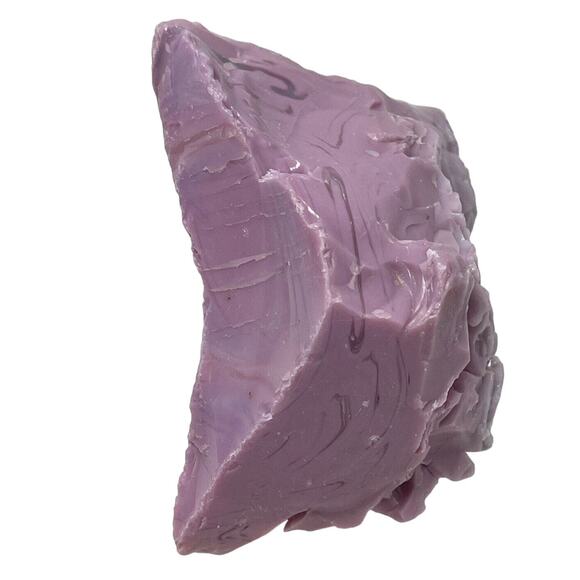 Lavender Vaseline Swirl Slag Art Glass Cullet Glowing Uranium Glass #4GX46 - Picture 4 of 8